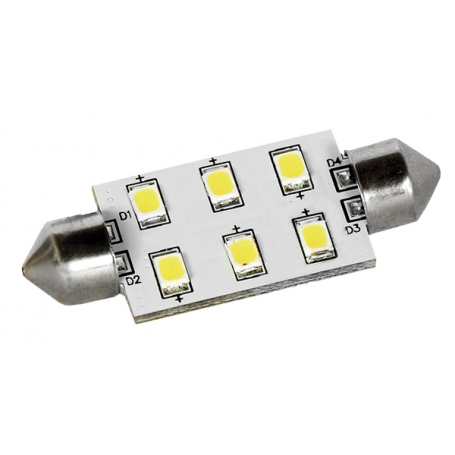 LAMPADA 6 LED SV8.5 MM.42 LUCE CALDA